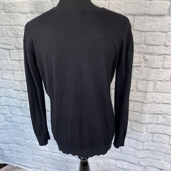 H&M women S classic vneck longsleeve black sweater - Picture 7 of 9
